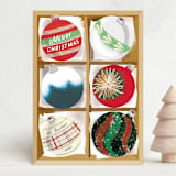"vintage ornaments" - Holiday Cards in Merlot by Baumbirdy - Front