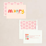 "Retro Merry" - Holiday Cards in Holly Berry by Carrie ONeal - Assembled