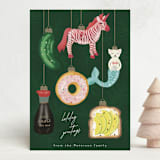 "Quirky Ornaments" - Holiday Cards in Forest by Tamara Hilje - Front