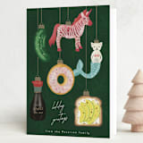 "Quirky Ornaments" - Holiday Cards in Forest by Tamara Hilje - Folded Card