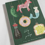 "Quirky Ornaments" - Holiday Cards in Forest by Tamara Hilje - Detail