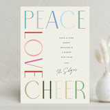"Peace Love Cheer" - Holiday Cards in Fruitcake by Pixel and Hank - Front