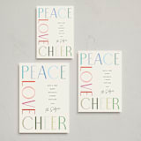 "Peace Love Cheer" - Holiday Cards in Fruitcake by Pixel and Hank - Formats Available