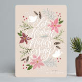 "Let Heaven and Nature Sing" - Holiday Cards in Vanilla by Erin German - Front