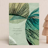 "Hearth" - Holiday Cards in Celadon by Sumak Studio - Front