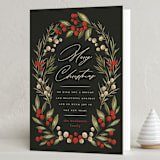 "Holly Berry + Pine" - Holiday Cards in Garland by Wildfield Paper Co - Folded Card