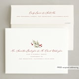 "Holly Berry + Pine" - Holiday Cards in Garland by Wildfield Paper Co - FREE Recipient Addressing