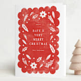 "Scattered Winter" - Holiday Cards in Berry by Michelle Taylor - Folded Card