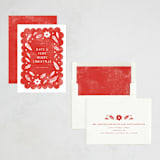 "Scattered Winter" - Holiday Cards in Berry by Michelle Taylor - Assembled