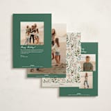 "Watercolor Print" - Holiday Cards in Holly by Becky Nimoy - Back of Card Options