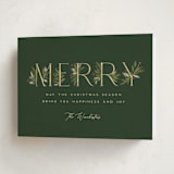 "Botanical Merry" - Holiday Cards in Pine by Paula Pecevich - Folded Card