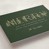 "Botanical Merry" - Holiday Cards in Pine by Paula Pecevich - Detail