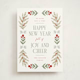 "Folk Floral" - Holiday Cards in Pine by Wildfield Paper Co - Front