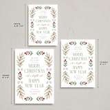 "Folk Floral" - Holiday Cards in Pine by Wildfield Paper Co - Formats Available