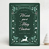 "Regency Woodland" - Holiday Cards in Frosted Forest by Corinne Malesic - Front
