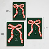 "Botanical Bow" - Holiday Cards in Evergreen by Paper Raven Co. - Formats Available