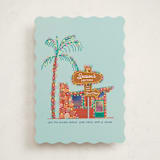 "Cozy Retro Place" - Holiday Cards in Ice Blue by Becky Nimoy - Front