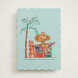 "Cozy Retro Place" - Holiday Cards in Ice Blue by Becky Nimoy - Front