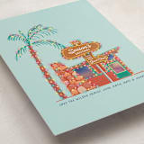 "Cozy Retro Place" - Holiday Cards in Ice Blue by Becky Nimoy - Detail