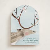 "Reindeer Cheer" - Holiday Cards in Frost Fog by Eve Schultz - Front