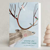 "Reindeer Cheer" - Holiday Cards in Frost Fog by Eve Schultz - Folded Card