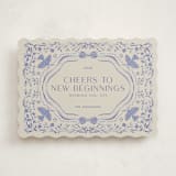 "Painterly Ceramic Border" - Holiday Cards in Winter Sky by Lucrecia Caporale - Front