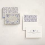 "Painterly Ceramic Border" - Holiday Cards in Winter Sky by Lucrecia Caporale - Assembled