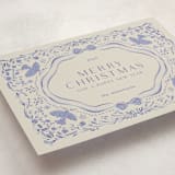 "Painterly Ceramic Border" - Holiday Cards in Winter Sky by Lucrecia Caporale - Detail