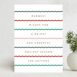 "Between the Lines" - Holiday Cards in Bright Berry by Kristie Kern - Front
