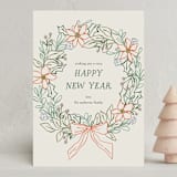 "Sketchy Wreath" - Holiday Cards in Fruitcake by Kelly Watkins - Front