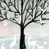 "Winter Peace" - Holiday Cards in Pale Azure by Eve Schultz - Close-Up
