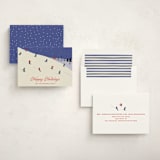 "Ski Season" - Holiday Cards in Blueberry by Kampai Designs - Assembled