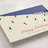 "Ski Season" - Holiday Cards in Blueberry by Kampai Designs - Detail