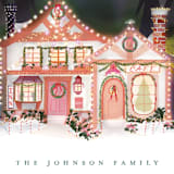 "Village Inn" - Holiday Cards in Peach by Becky Nimoy - Detail