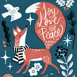 "Mr. Fox" - Holiday Cards in Midnight Bliss by Leia Matt - Close-Up