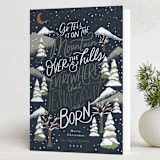 "Over The Hills" - Holiday Cards in Winter Night by Alethea and Ruth - Folded Card