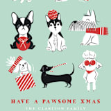 "Pawsome Xmas" - Holiday Cards in Mint by Vivian Yiwing - Close-Up