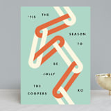 "Chain Stitch" - Holiday Cards in Sage by Yours Madly - Front