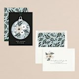 "Floral Bulb" - Holiday Cards in Dusty Blue by Megan Cash - Assembled
