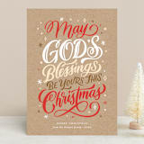 "God's Blessings" - Holiday Cards in Kraft by Laura Bolter - Front