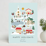 "Little City" - Holiday Cards in Wintermint by Lauren Jinhee - Front