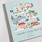 "Little City" - Holiday Cards in Wintermint by Lauren Jinhee - Detail