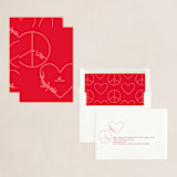"peace n love sign" - Holiday Cards in Candy Cane by Creo Study - Assembled