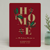 "Evergreen Home" - Holiday Cards in Cardinal by Oma N. Ramkhelawan - Front