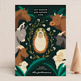 "Nativity Animals" - Holiday Cards in Forest by Jamie Alexander - Front
