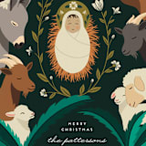 "Nativity Animals" - Holiday Cards in Forest by Jamie Alexander - Close-Up