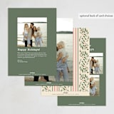 "Holly Wallpaper" - Holiday Cards in Champagne by Baumbirdy - Back of Card Options