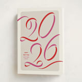 "Ribbon year" - Holiday Cards in Flamingo by Lea Delaveris - Folded Card