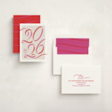 "Ribbon year" - Holiday Cards in Flamingo by Lea Delaveris - Assembled