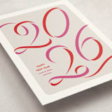 "Ribbon year" - Holiday Cards in Flamingo by Lea Delaveris - Detail